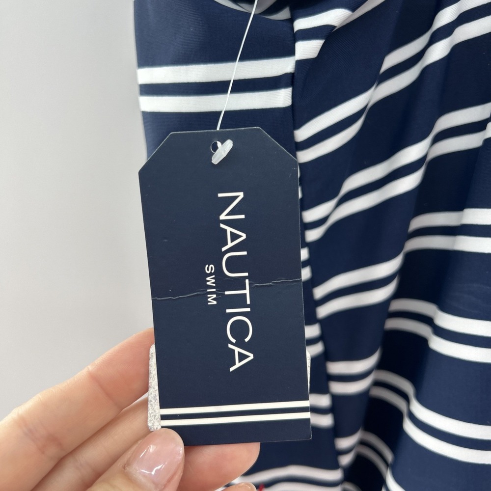Nautica Navy/white Striped Swimsuit Top Tankini in Women's XL NWT - Picture 4 of 7